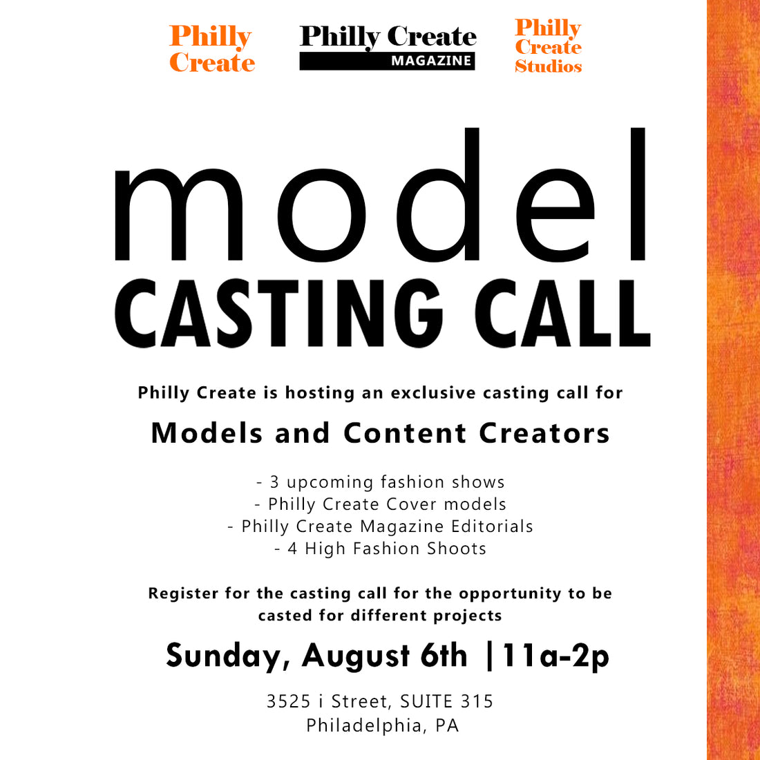 Philly Create Model Casting Recap